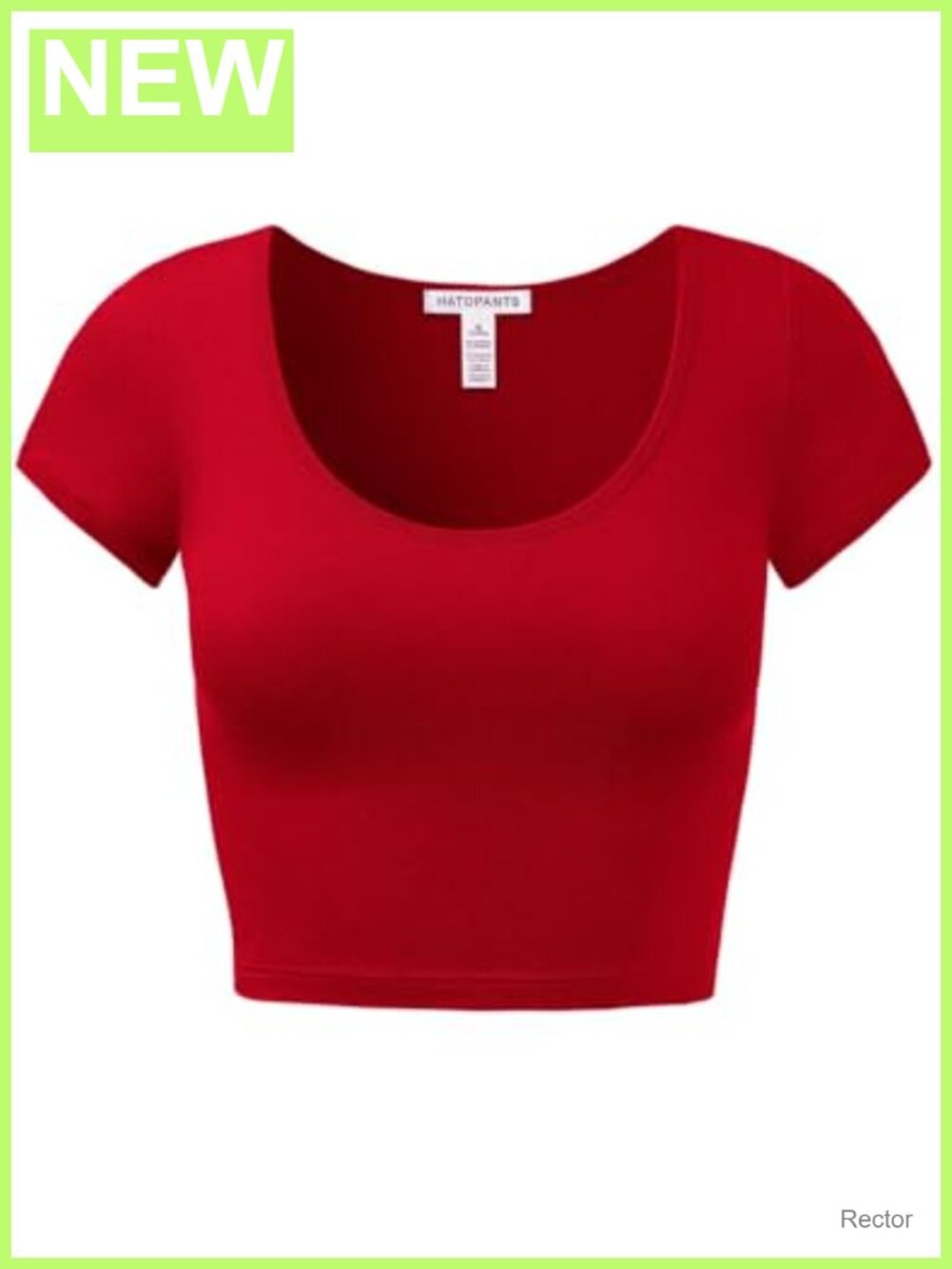 Cotton Spandex Crop Top Short Sleeve Scoop Neck Stretchy Casual Tee